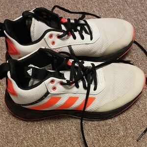 Adidas White and Orange Athletic Shoes